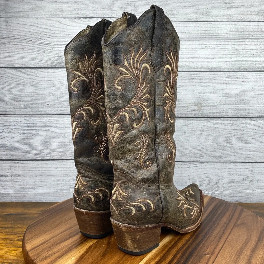 Corral Circle G Distressed Filigree Embroidered Western Boot Women’s Shoe Size 8 - Picture 5 of 15